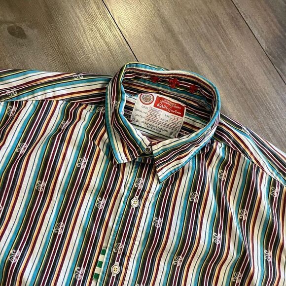 Robert Graham Stripe Casual Buttonup Shirt Men Large Bin J-22 - Picture 2 of 6